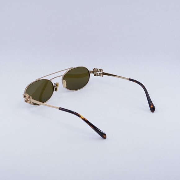 🕶️ New Miu Miu MU54ZS 7OE09Z Sunglasses - Brass Gold Frame, Dark Brown Lenses - Picture 6 of 12